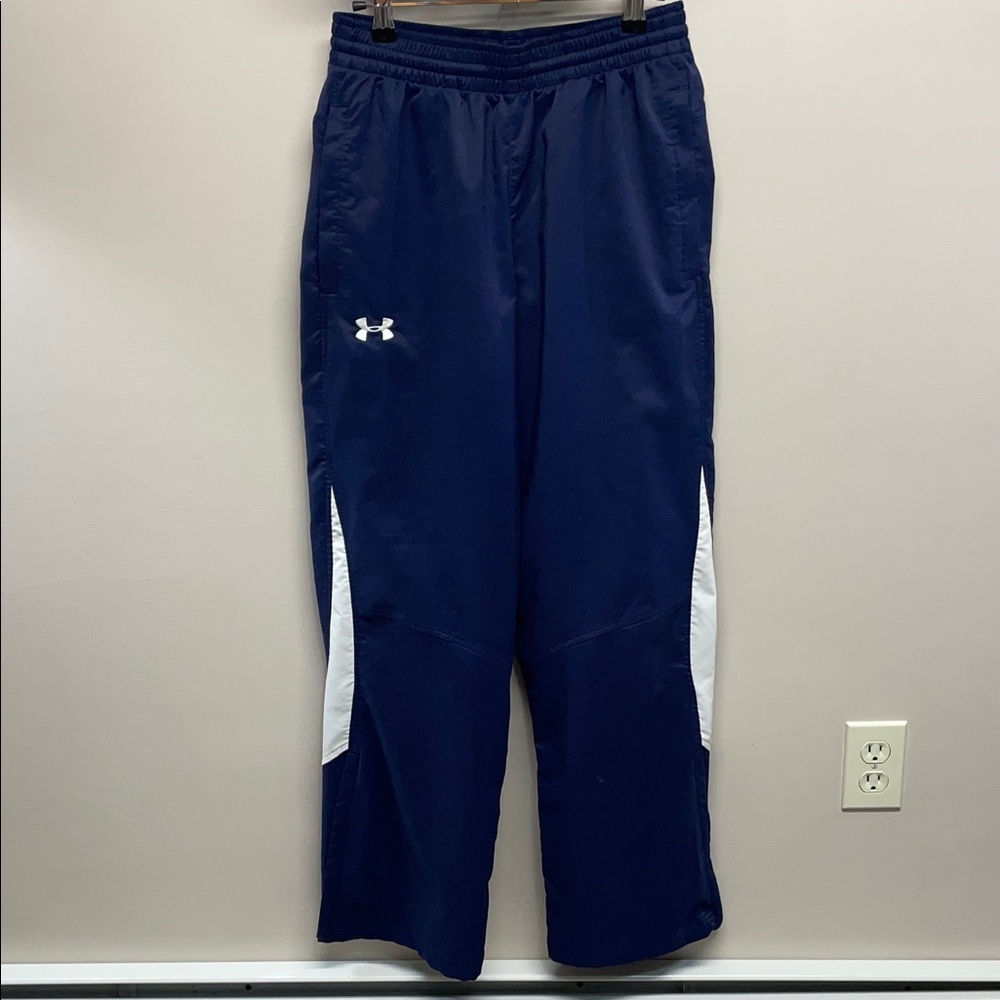 Under Armour All Season Gear Athletic Track Pants Navy White S